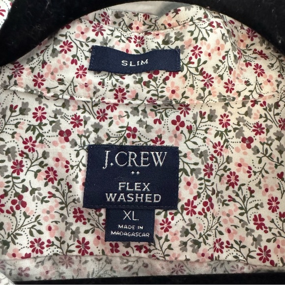 J.Crew Factory Men’s XL Slim Fit Floral Button-Up Shirt Pink Stretch - Picture 3 of 8